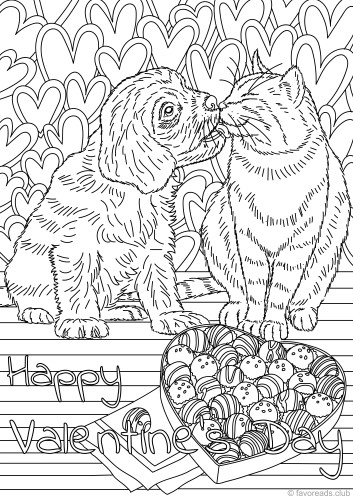 Cat and Dog in Love