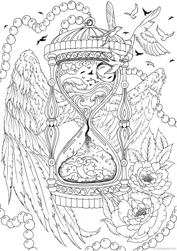 hourglass  favoreads coloring art